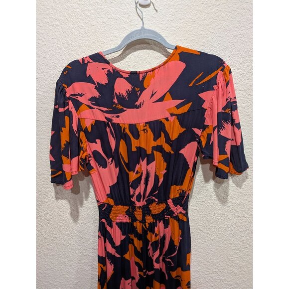 Anthropologie Abel The Label Clare Floral High Low Dress  Size Small Blue Orange - Picture 10 of 13